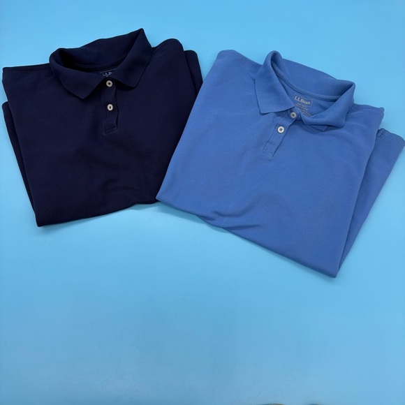 L.L. Bean Women’s Polo Shirts XL - Navy and Light Blue Two for the Price of 1 - Picture 1 of 14
